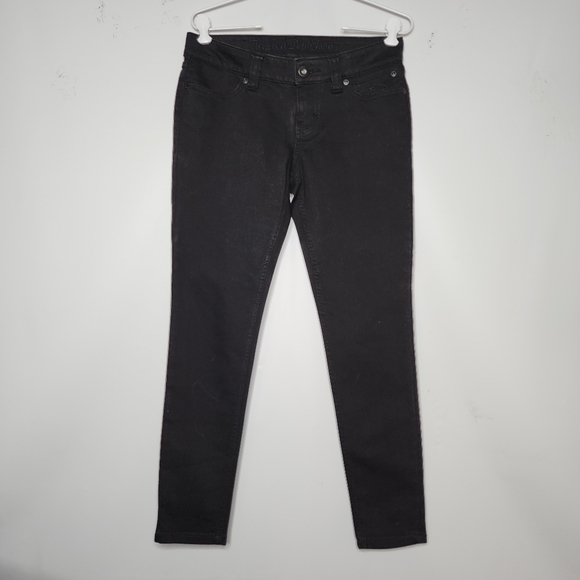 Harley Davidson Stretch Denim Jeans Black - Women's 6 P Petite - Picture 1 of 5